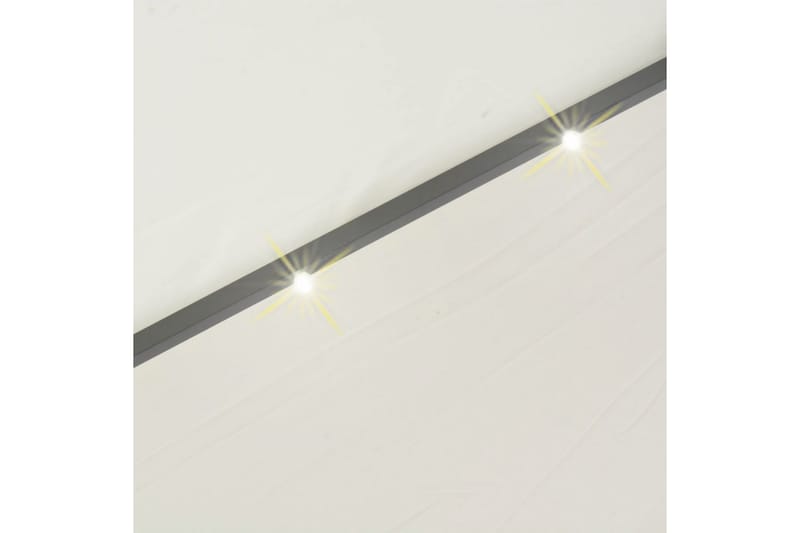 Hengeparasoll med LED-lys 300 cm sand metallstang - Sand - Hengeparasoll