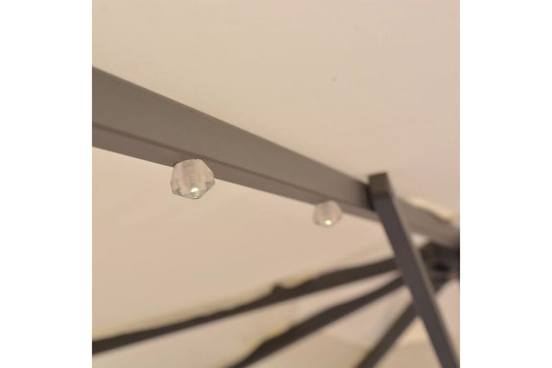 Hengeparasoll med LED-lys 300 cm sand metallstang - Sand - Hengeparasoll