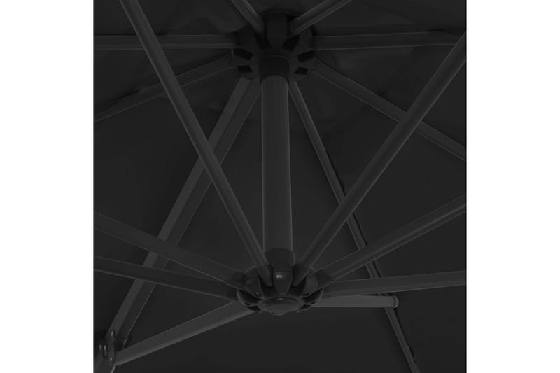 Hengeparasoll med stålstang 250x250 cm svart - Svart - Hengeparasoll