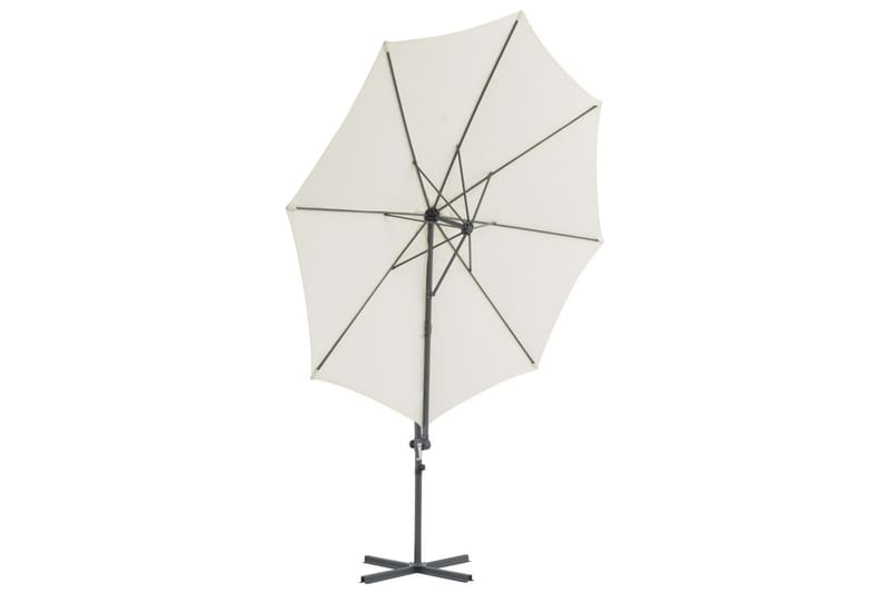 Hengeparasoll med stålstang 300 cm sand - Beige - Hagemøbler - Solbeskyttelse - Parasoller - Hengeparasoll