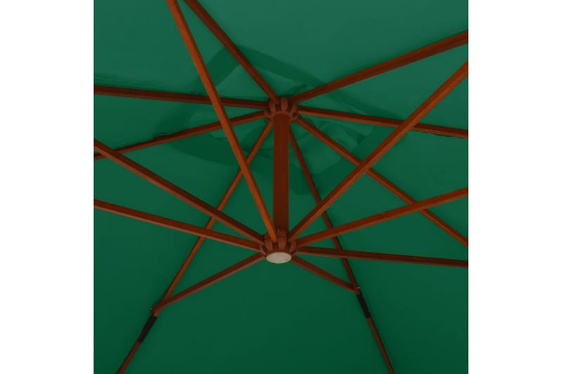 Hengeparasoll med trestang 400x300 cm grønn - grønn - Hengeparasoll