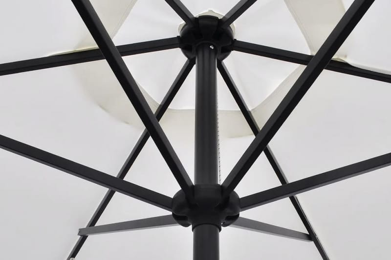 LED Parasoll 3 m sandhvit fritthengende - Sandhvit - Hagemøbler - Solbeskyttelse - Parasoller - Hengeparasoll