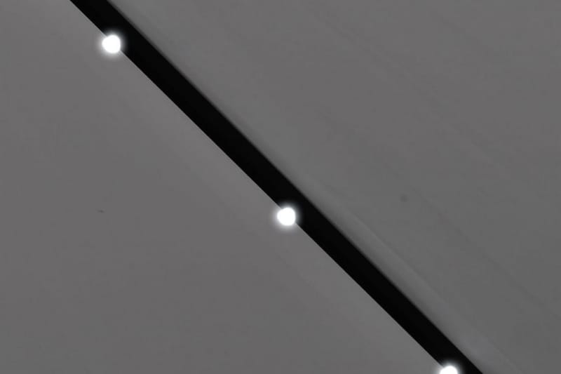 LED Parasoll 3 m sandhvit fritthengende - Sandhvit - Hagemøbler - Solbeskyttelse - Parasoller - Hengeparasoll