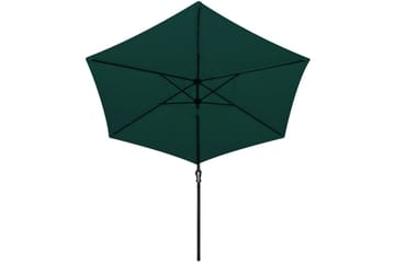 LED Parasoll 3 m grønn fritthengende - Grønn - Hagemøbler - Solbeskyttelse - Parasoller - Hengeparasoll