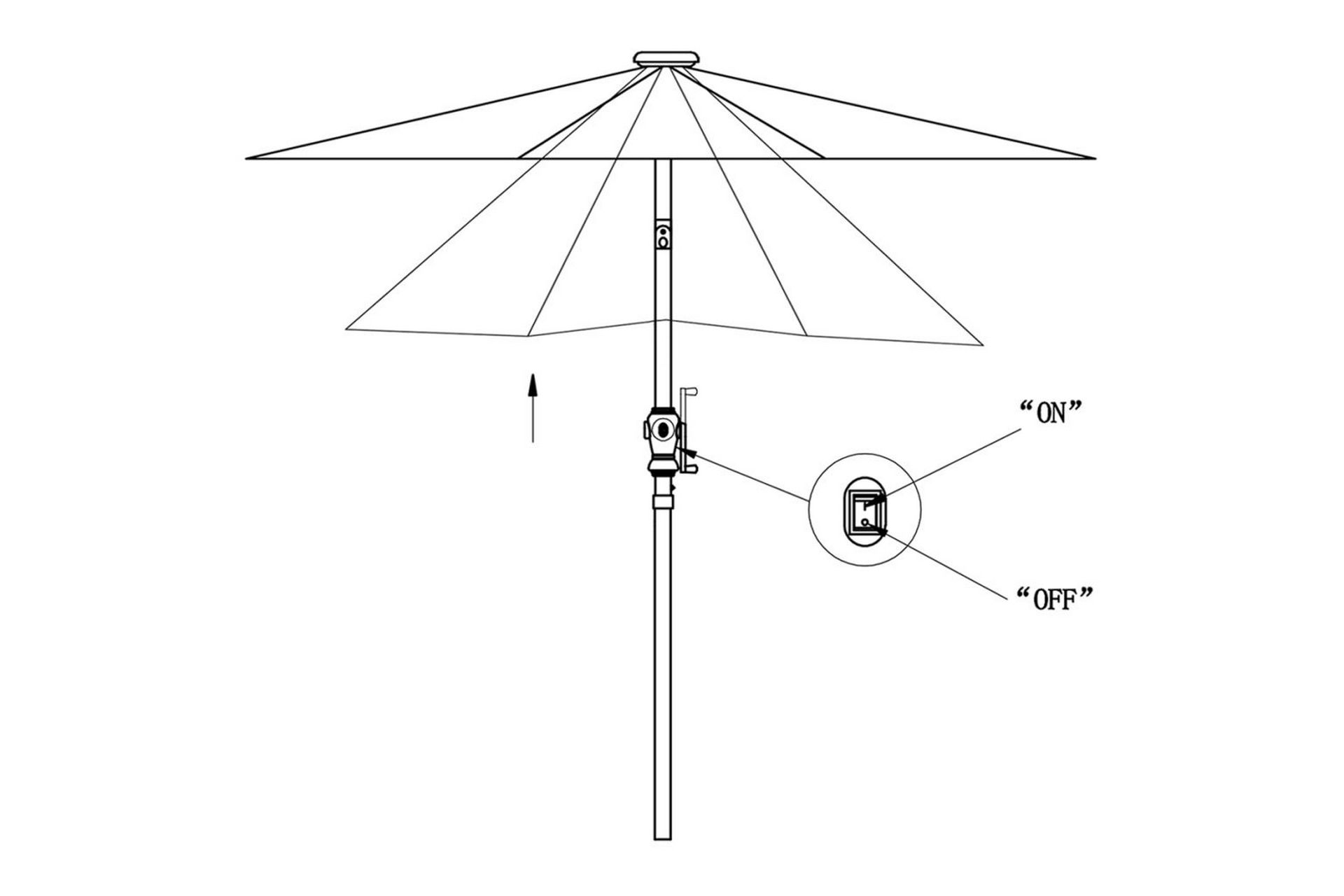 LED Parasoll 3 m grønn fritthengende - Grønn - Hagemøbler - Solbeskyttelse - Parasoller - Hengeparasoll