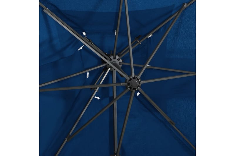 Hengeparasoll med dobbel topp 250x250 cm asurblå - Blå - Parasoller