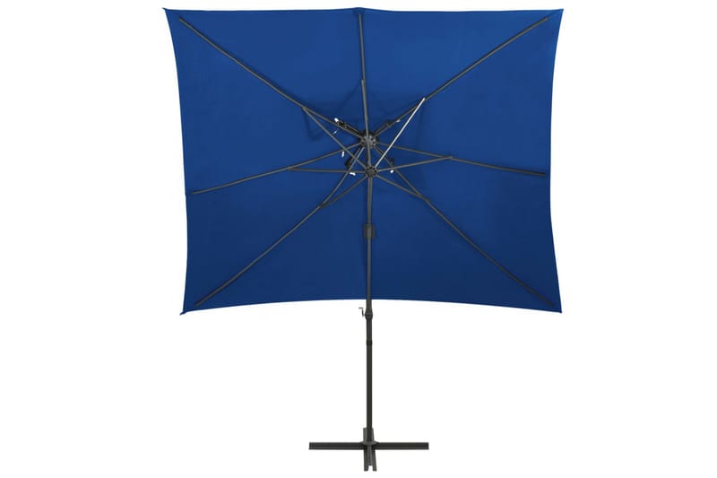 Hengeparasoll med dobbel topp 250x250 cm asurblå - Blå - Parasoller