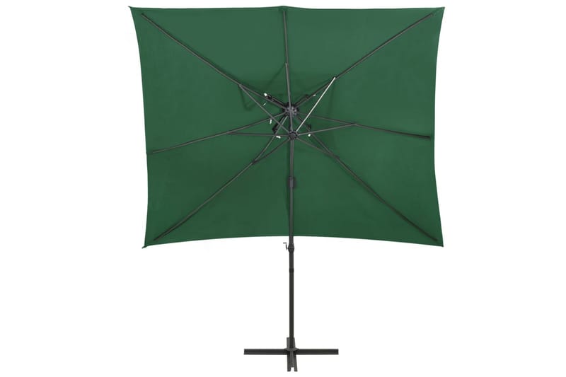 Hengeparasoll med dobbel topp 250x250 cm grønn - Grønn - Hagemøbler - Solbeskyttelse - Parasoller