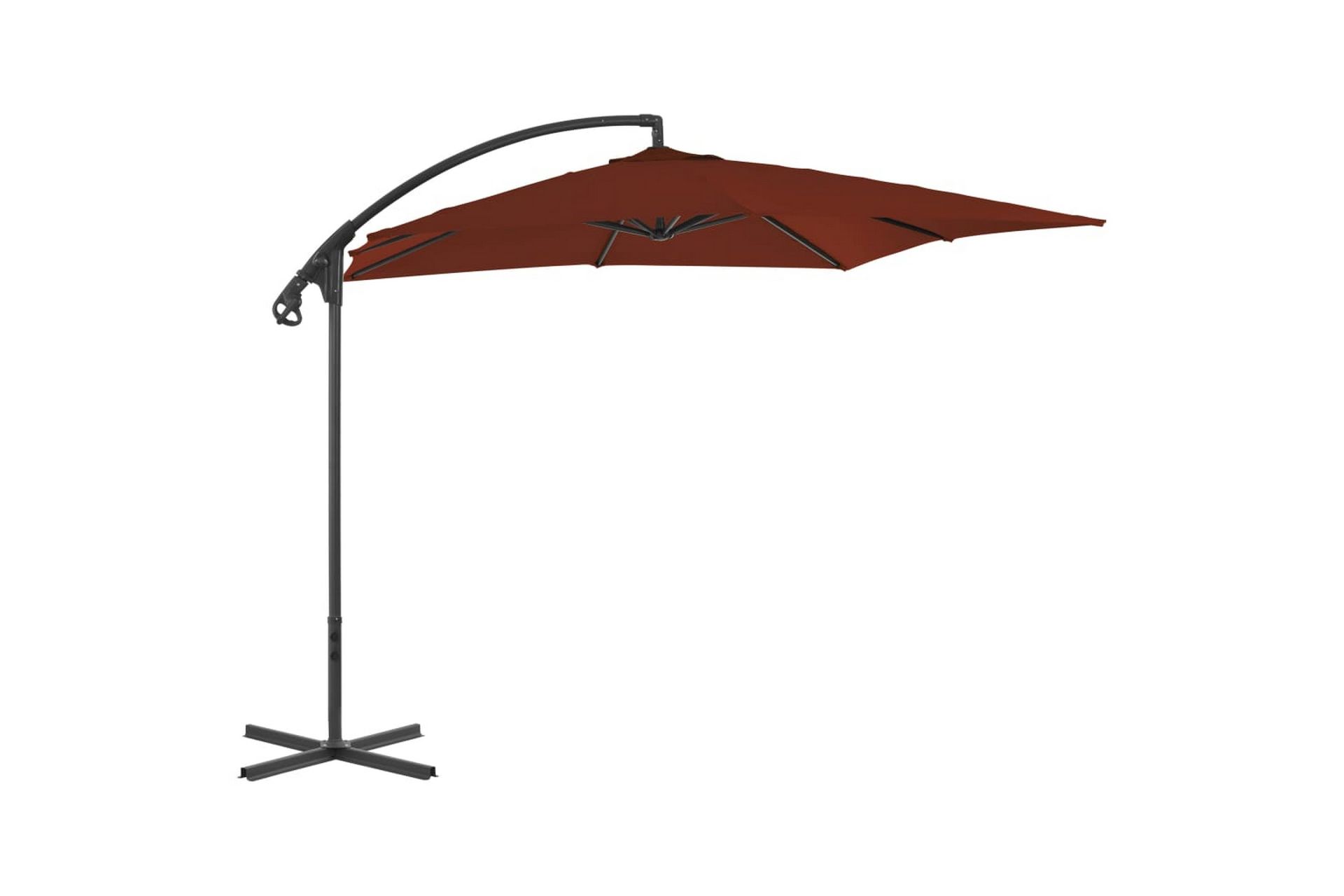 Hengeparasoll med stålstang 250x250 cm terrakotta - Oransj - Hagemøbler - Solbeskyttelse - Parasoller