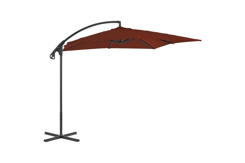 Hengeparasoll med stålstang 250x250 cm terrakotta - Oransj - Hagemøbler - Solbeskyttelse - Parasoller