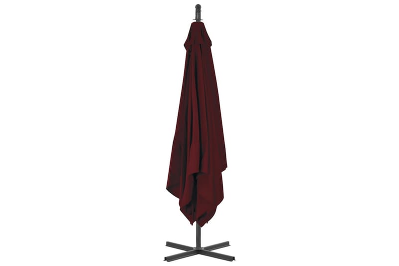 Hengeparasoll med stålstang 250x250 cm vinrød - Rød - Hagemøbler - Solbeskyttelse - Parasoller