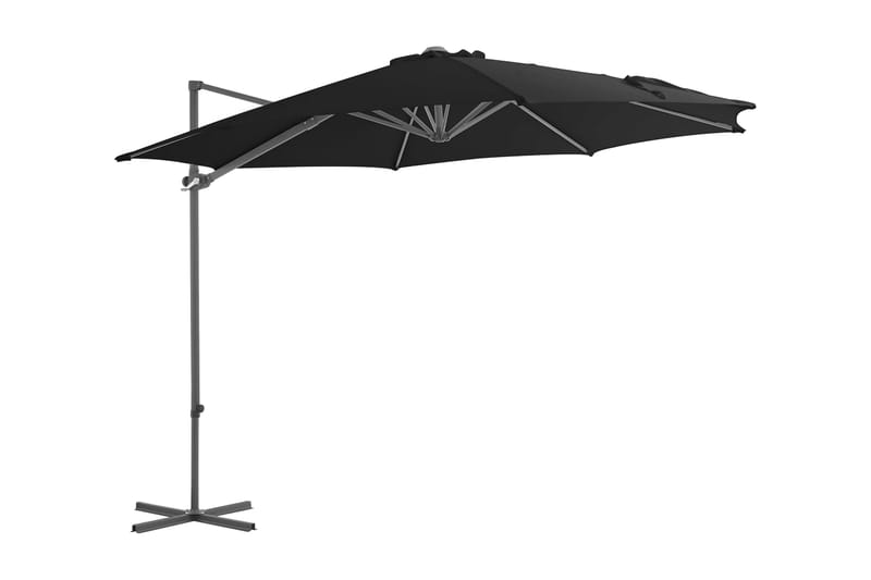 Hengeparasoll med stålstang 300 cm svart - Svart - Parasoller