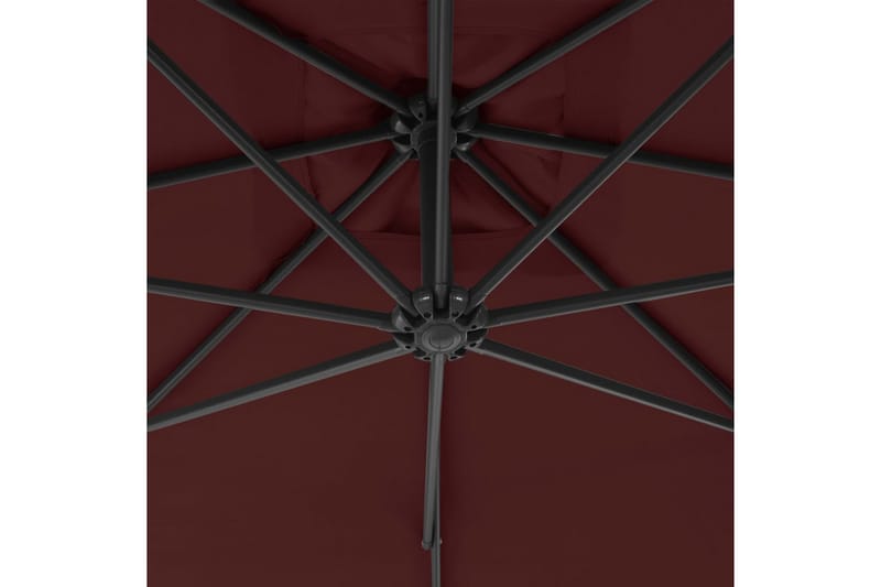 Hengeparasoll med stålstang 300 cm vinrød - Rød - Parasoller