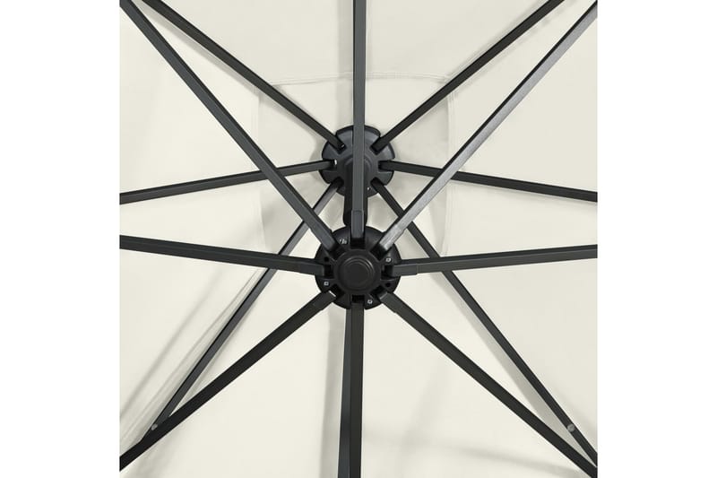 Hengeparasoll med stang og LED-lys 250 cm svart - Parasoller