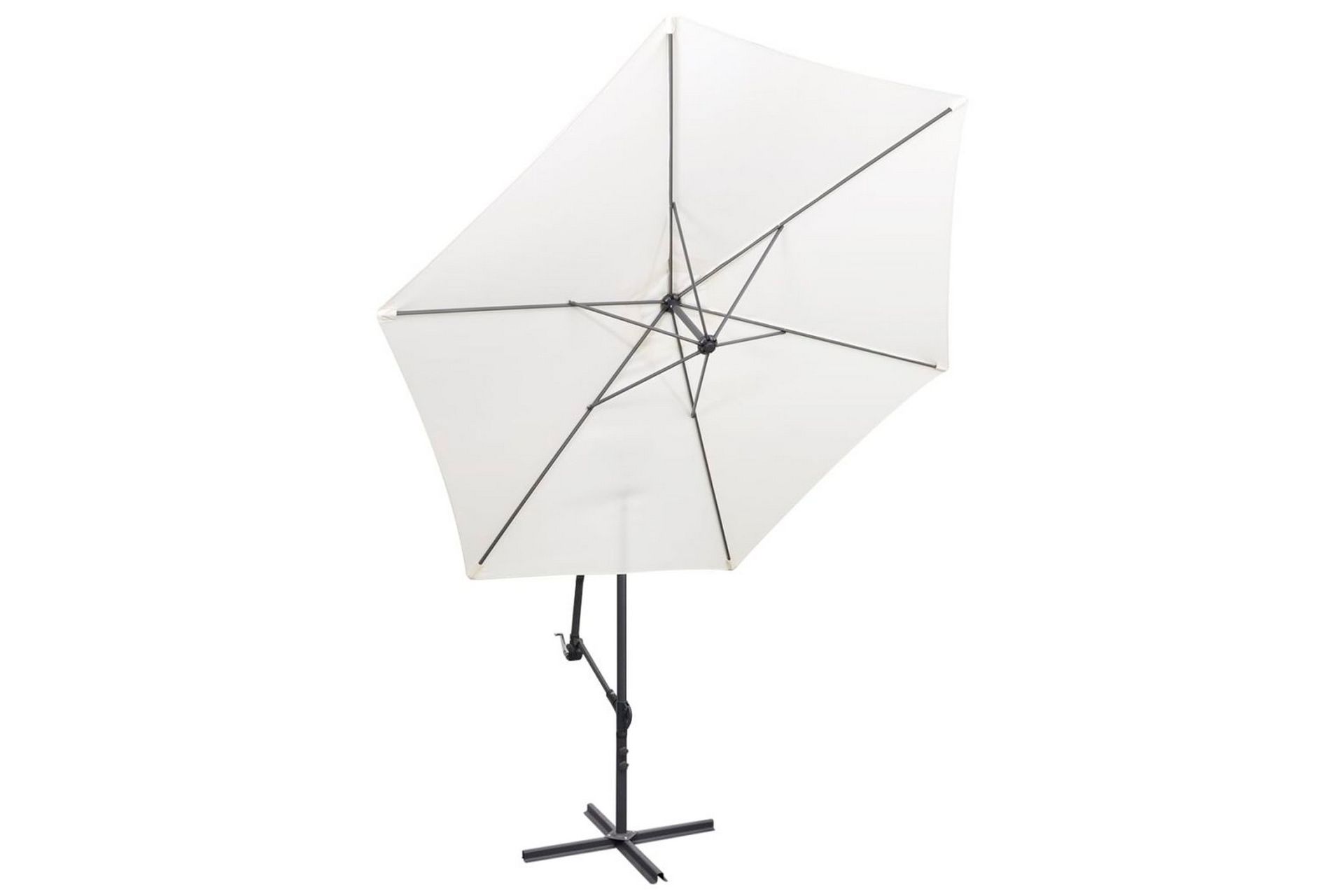 Parasoll 3 m sandhvit fritthengende - Sandhvit - Hagemøbler - Solbeskyttelse - Parasoller - Hengeparasoll