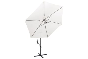 Parasoll 3 m sandhvit fritthengende - Sandhvit - Hagemøbler - Solbeskyttelse - Parasoller - Hengeparasoll