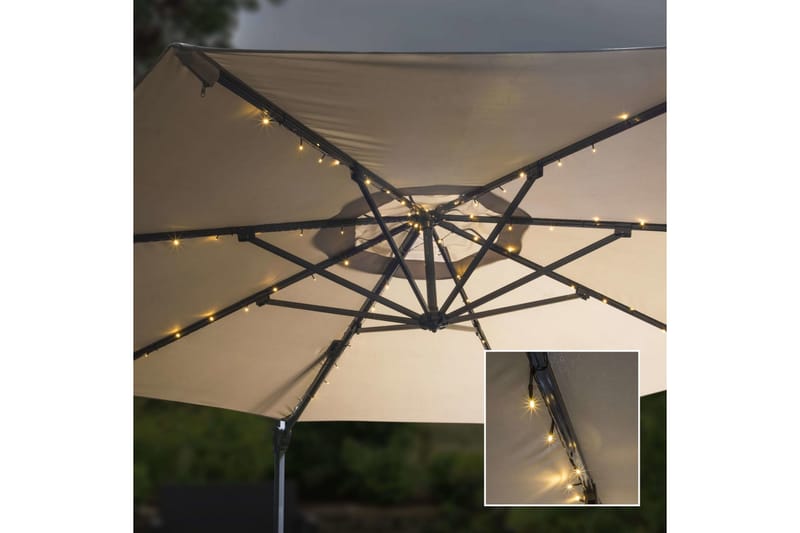 HI Lysslynge for parasoll LED 130 cm - Hagemøbler - Solbeskyttelse - Parasoller