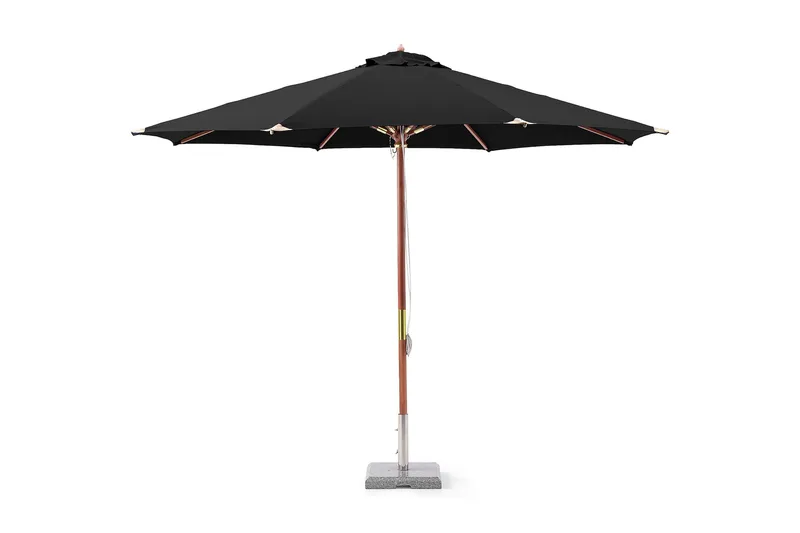 Hillerstorp luksusparasoll tre 335 cm, Svart