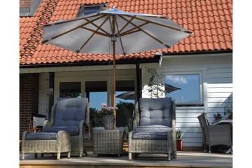 Lyon Parasoll 300 cm Olefin Offwhite - Fritab - Hagemøbler - Solbeskyttelse - Parasoller - Baliparasoll