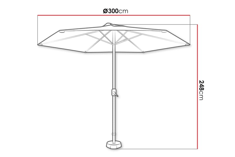Marshwick Parasoll 3m - Beige - Hagemøbler - Solbeskyttelse - Parasoller - Hengeparasoll
