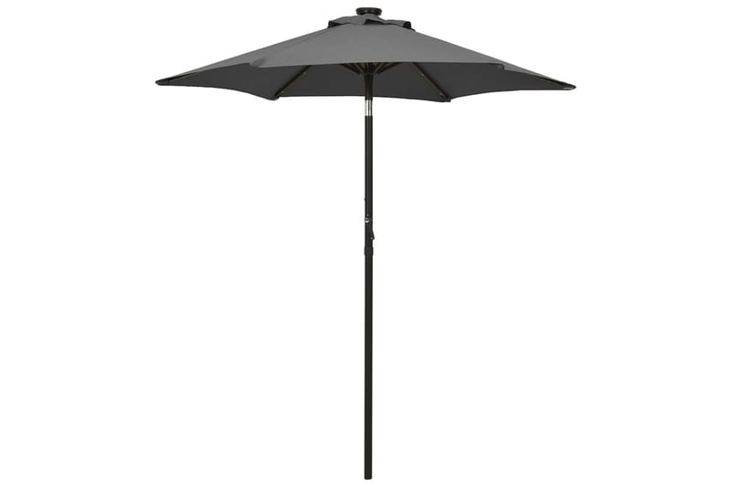 Parasoll med LED-lys antrasitt 200x211 cm aluminium - Antrasittgrå - Hagemøbler - Solbeskyttelse - Parasoller