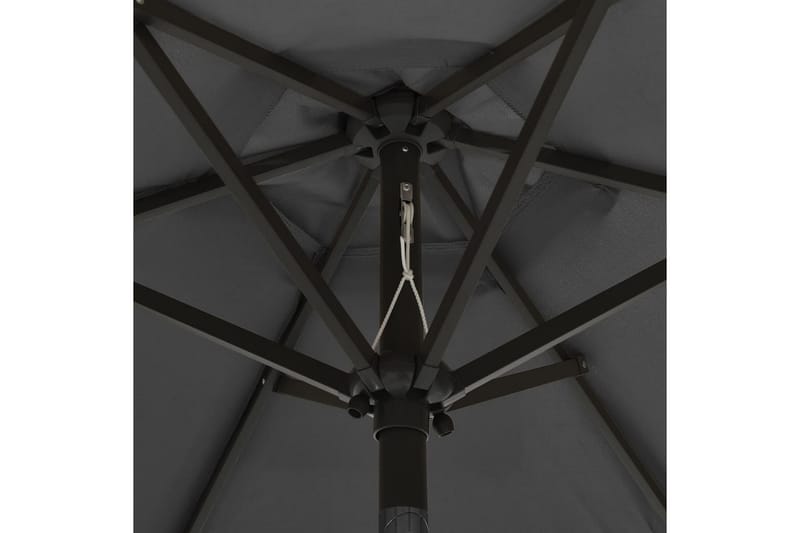 Parasoll med LED-lys antrasitt 200x211 cm aluminium - Antrasittgrå - Hagemøbler - Solbeskyttelse - Parasoller