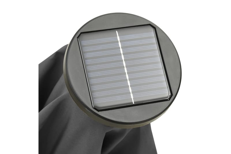 Parasoll med LED-lys antrasitt 200x211 cm aluminium - Antrasittgrå - Hagemøbler - Solbeskyttelse - Parasoller