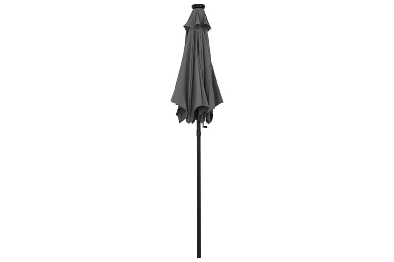Parasoll med LED-lys antrasitt 200x211 cm aluminium - Antrasittgrå - Hagemøbler - Solbeskyttelse - Parasoller