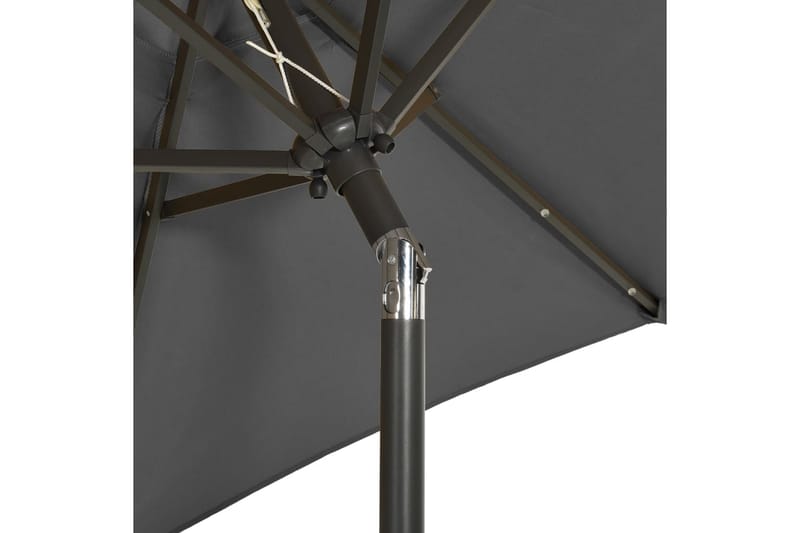 Parasoll med LED-lys antrasitt 200x211 cm aluminium - Antrasittgrå - Hagemøbler - Solbeskyttelse - Parasoller