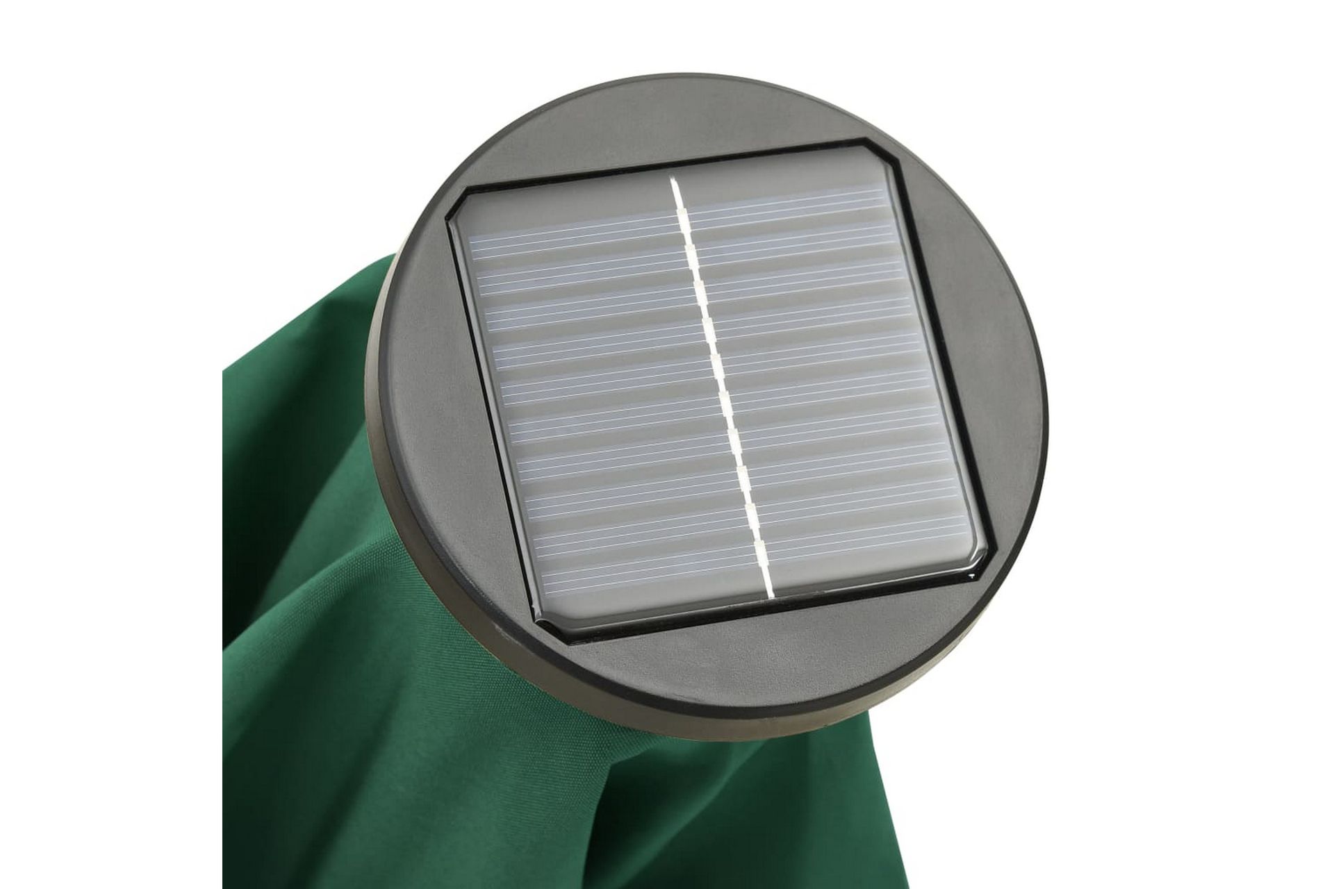 Parasoll med LED-lys grønn 200x211 cm aluminium - Grønn - Hagemøbler - Solbeskyttelse - Parasoller