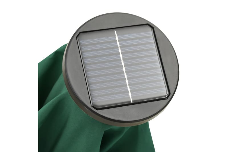 Parasoll med LED-lys grønn 200x211 cm aluminium - Grønn - Hagemøbler - Solbeskyttelse - Parasoller