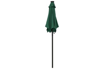 Parasoll med LED-lys grønn 200x211 cm aluminium - Grønn - Hagemøbler - Solbeskyttelse - Parasoller