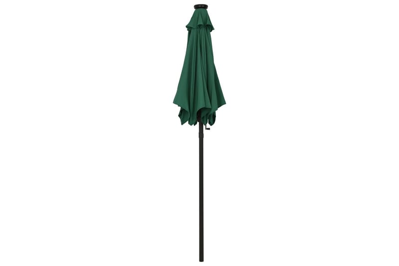 Parasoll med LED-lys grønn 200x211 cm aluminium - Grønn - Hagemøbler - Solbeskyttelse - Parasoller