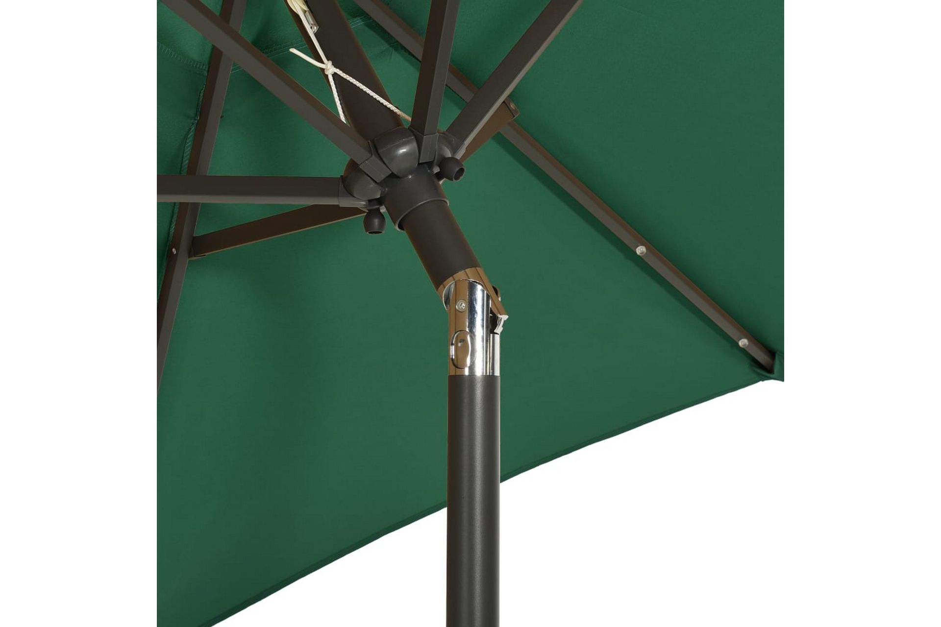 Parasoll med LED-lys grønn 200x211 cm aluminium - Grønn - Hagemøbler - Solbeskyttelse - Parasoller