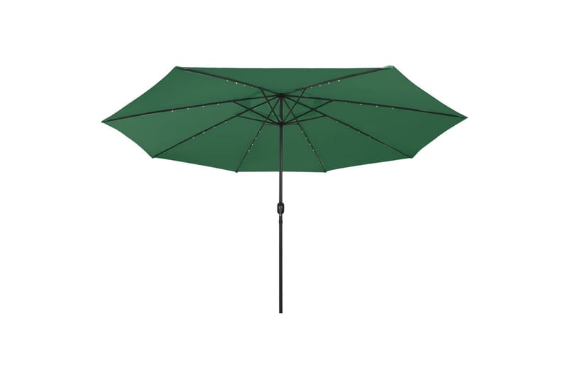 Parasoll med LED-lys og metallstang 400 cm grønn - Grønn - Hagemøbler - Solbeskyttelse - Parasoller