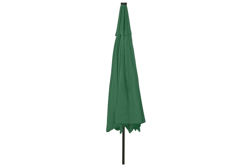 Parasoll med LED-lys og metallstang 400 cm grønn - Grønn - Hagemøbler - Solbeskyttelse - Parasoller