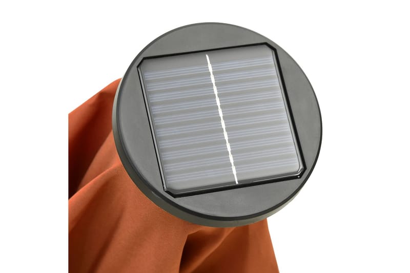 Parasoll med LED-lys terrakotta 200x211 cm aluminium - Hagemøbler - Solbeskyttelse - Parasoller