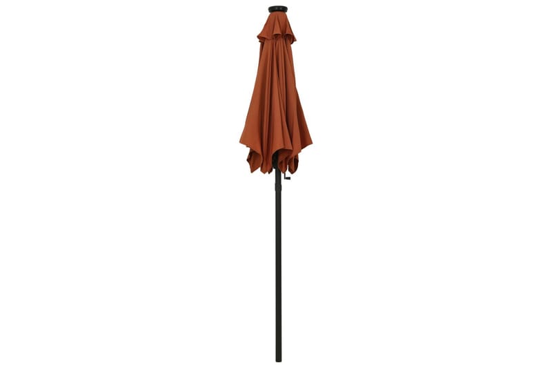 Parasoll med LED-lys terrakotta 200x211 cm aluminium - Hagemøbler - Solbeskyttelse - Parasoller