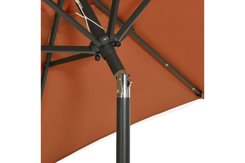 Parasoll med LED-lys terrakotta 200x211 cm aluminium - Hagemøbler - Solbeskyttelse - Parasoller