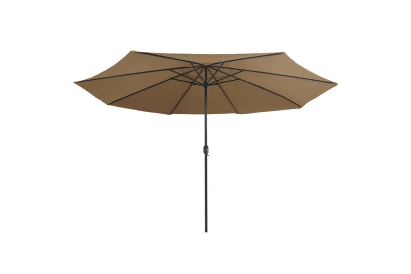 Parasoll med metallstang 400 cm gråbrun - Brun - Parasoller