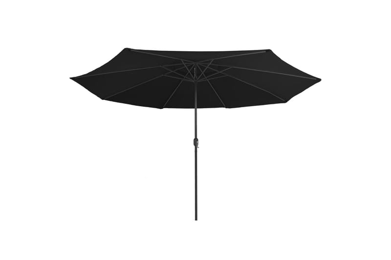 Parasoll med metallstang 400 cm svart - Svart - Parasoller