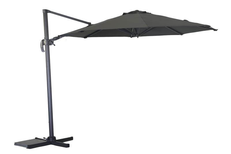 Miami Hageparasoll Frittstående Ø3,5 m, Grå