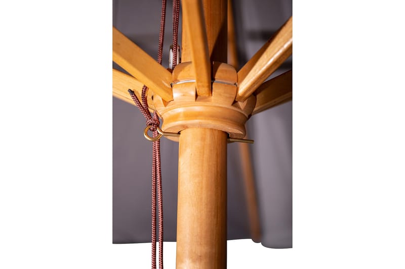 Naxos Parasoll Rund Ø300 cm Svart/Natur - Venture Home - Hagemøbler - Solbeskyttelse - Parasoller