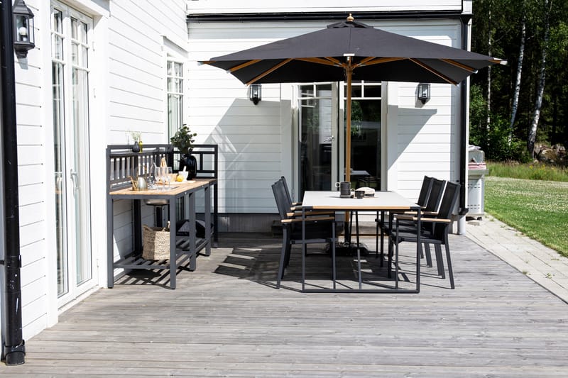 Naxos Parasoll 300 cm Svart/Natur - Venture Home - Hagemøbler - Solbeskyttelse - Parasoller