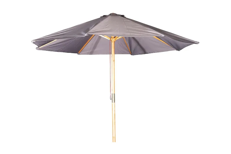 Naxos Parasoll Rund Ø300 cm Svart/Natur - Venture Home - Hagemøbler - Solbeskyttelse - Parasoller