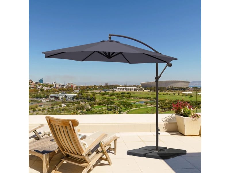 PALMA Parasoll Ø3 m - Grå - Hagemøbler - Solbeskyttelse - Parasoller - Hengeparasoll