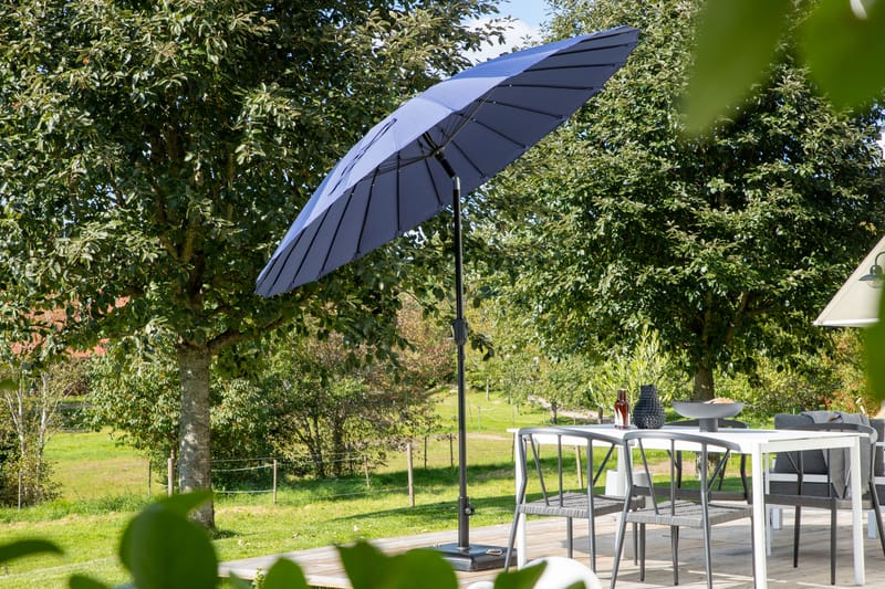 Palmetto Parasoll 270 cm - Blå - Hagemøbler - Solbeskyttelse - Parasoller