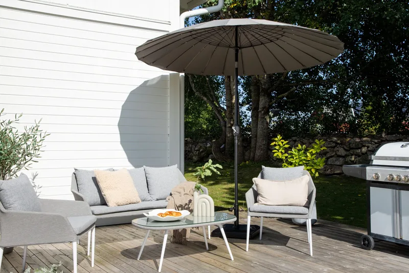 Palmetto Parasoll 270 cm - Grå - Hagemøbler - Solbeskyttelse - Parasoller