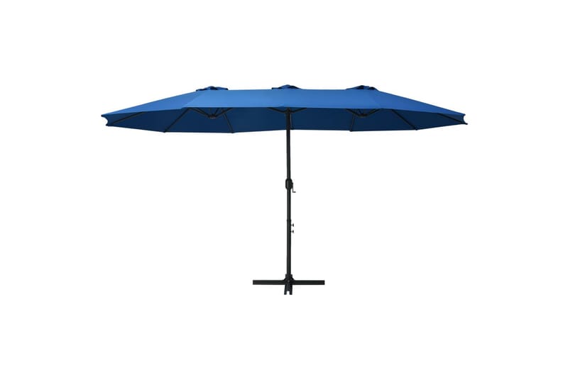 Parasol med aluminiumsstang 460x270 cm blå - Hagemøbler - Solbeskyttelse - Parasoller