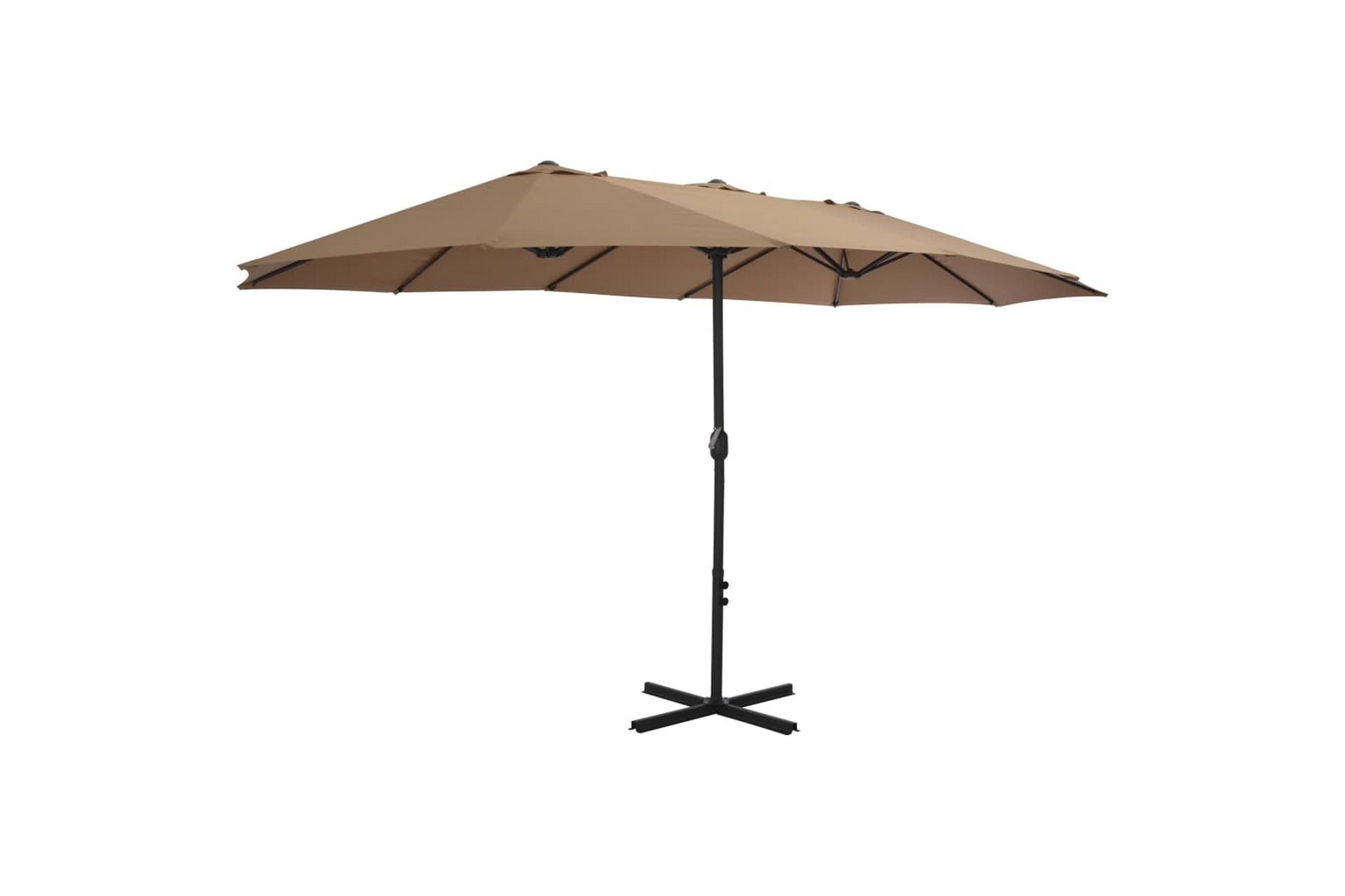Parasol med aluminiumsstang 460x270 cm gråbrun - Hagemøbler - Solbeskyttelse - Parasoller